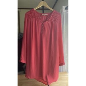 Daniel Rainn Women's Pink Tunic Blouse Size Medium Long Layered